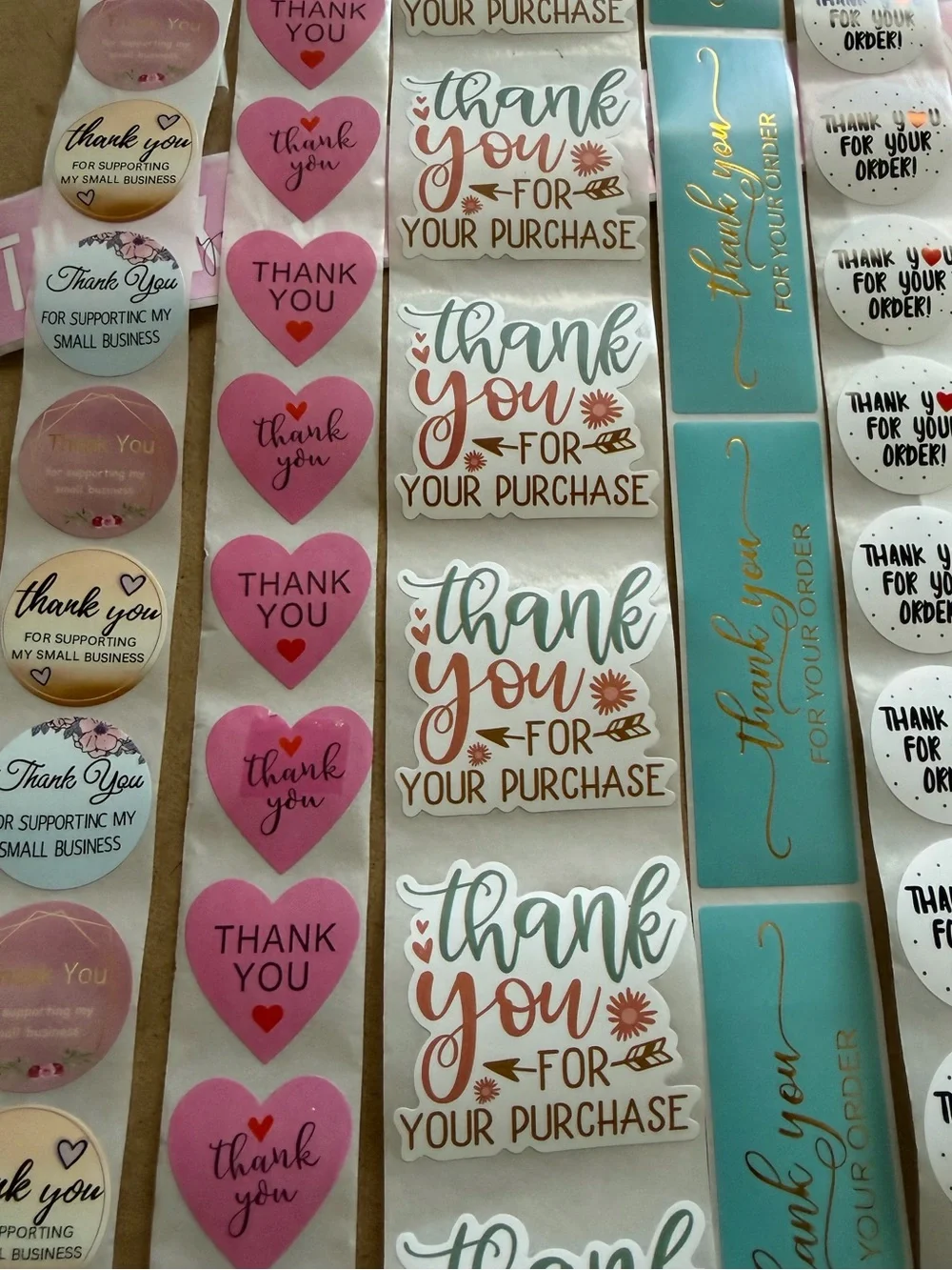 Thank you business stickers bundle 220 count variety